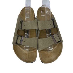 Basic newalk x Birkenstock footbed Tan Suede  Buckle sandal Women's sz 9